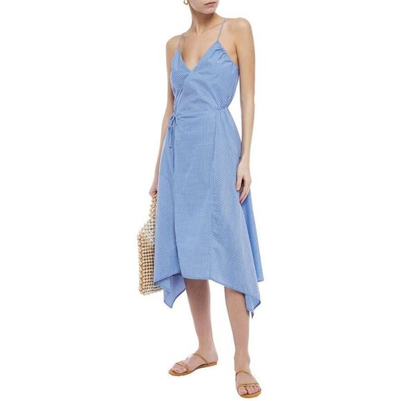 New. JOIE blue chambray wrap dress. Medium. Retails $298 - Picture 1 of 8
